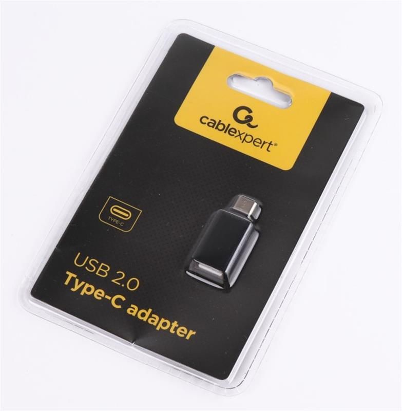 Адаптер Cablexpert USB Type-C - USB V 2.0 (M/F) Black  (CC-USB2-CMAF-A)