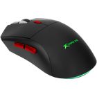 Мишка XTRIKE ME GW-613, ігрова бездротова Bluetooth+2.4G+Type-C, 10000dpi., 6кн., RGB, чорна (GW-613)