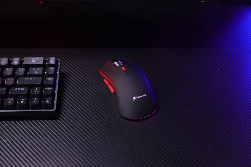 Мишка XTRIKE ME GW-613, ігрова бездротова Bluetooth+2.4G+Type-C, 10000dpi., 6кн., RGB, чорна (GW-613)