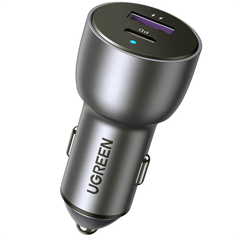 Автозарядка 2xUSB 36W (USB-C+USB-A) QC 3.0+ Косм. Сіра (CD213) UGREEN (60980)