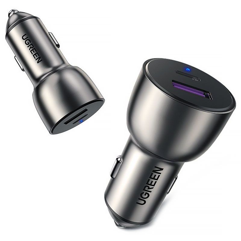 Автозарядка 2xUSB 36W (USB-C+USB-A) QC 3.0+ Косм. Сіра (CD213) UGREEN (60980)