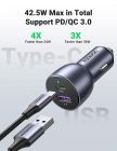 Автозарядка 2xUSB 36W (USB-C+USB-A) QC 3.0+ Косм. Сіра (CD213) UGREEN (60980)