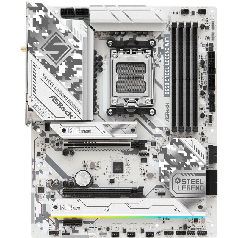 ASRock B650 Steel Legend WIFI (AM5/B650, 4*DDR5, 2xPCIex16, HDMI/DP, 4xSATA,3xM.2, 2.5GLan, ATX) (B650 Steel Legend WIFI)