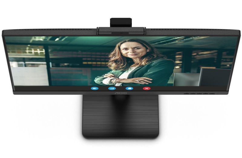 TFT 27" AOC Q27P3QW, QHD, IPS, 75Hz, 2xHDMI, DP, USB-hub, webcam, HAS, Pivot, колонки, чорний (Q27P3QW)