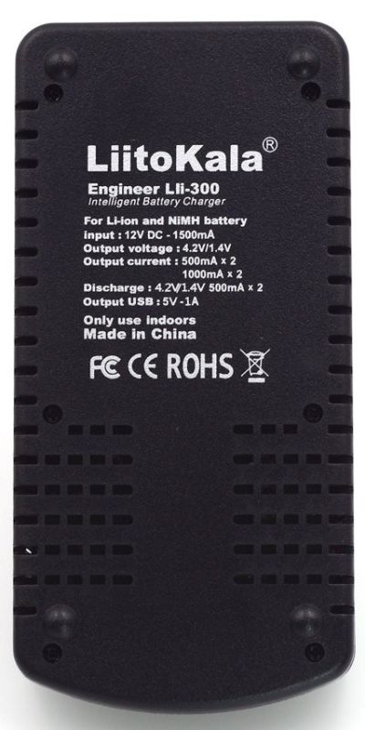 Зарядний пристрій LiitoKala Lii-300, 2x(Lion/NiMH/NiCd), Power Bank, discharge function, display (Lii-300)