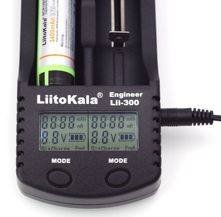 Зарядний пристрій LiitoKala Lii-300, 2x(Lion/NiMH/NiCd), Power Bank, discharge function, display (Lii-300)