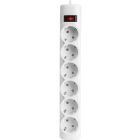 Power filtr 1.8м Defender DFS151, 6 розеток, білий (994890)