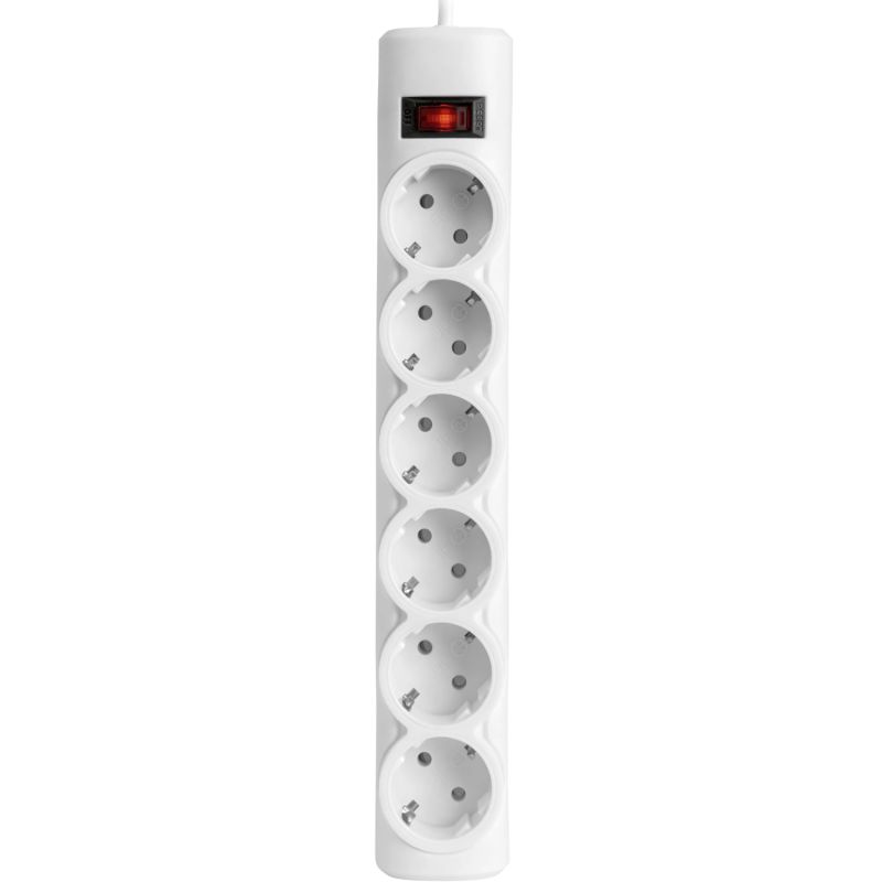 Power filtr 1.8м Defender DFS151, 6 розеток, білий (994890)