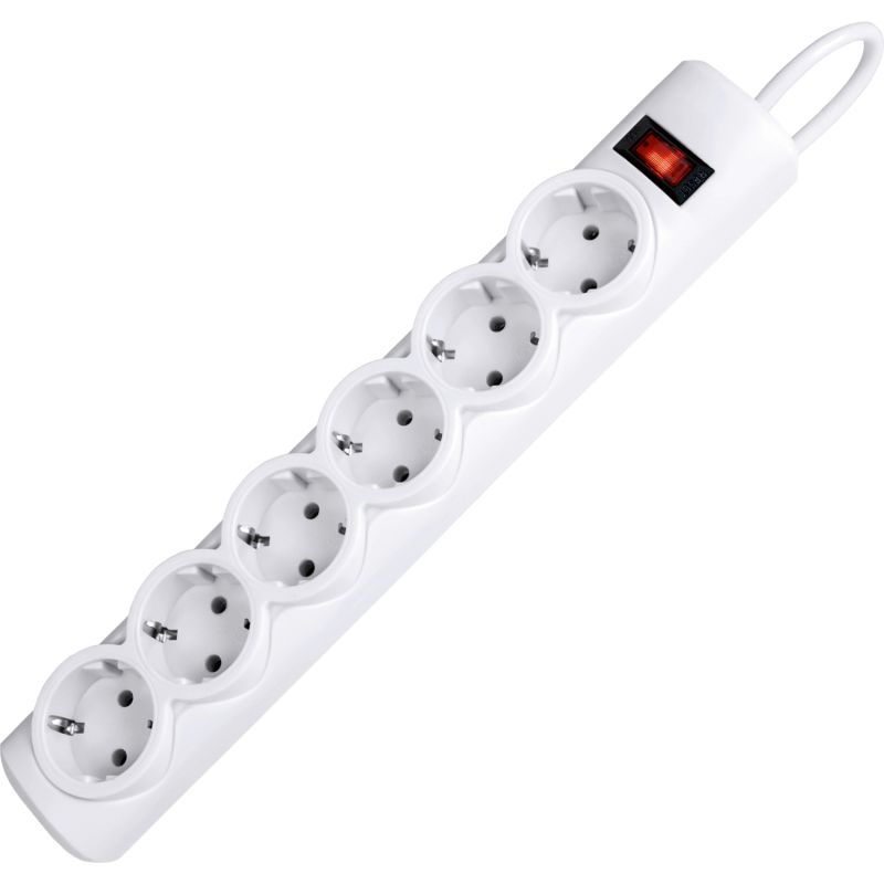 Power filtr 1.8м Defender DFS151, 6 розеток, білий (994890)