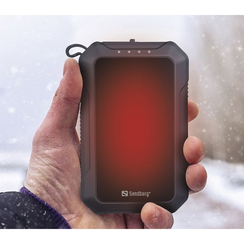 УМБ Sandberg 10000mAh Hand Warmer з обігрівачем рук 2A, USB, Type-C in, PowerThru, LED ліхтар 1W (420-65)