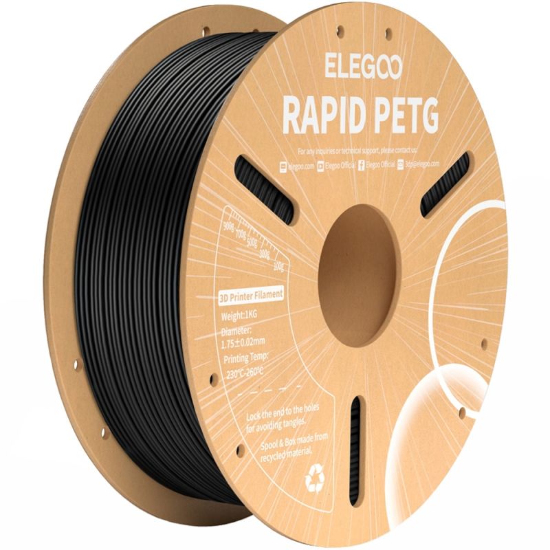 Пластик (Filament) ELEGOO RAPID PETG 1кг, 1.75мм, чорний (50.203.0216)