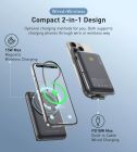 УМБ Choetech Magnetic Wireless 10000mAh 20W PD USB-C In/Out,Qi-15W,build-in cabel  Black (B735-CCBK)