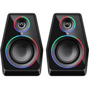 Акустична система 2.0 Defender Solar 10, 10Вт, Bluetooth, RGB підсвітка, USB, чорна (65940)