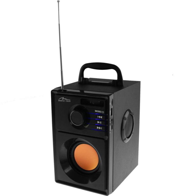 Акустична система 1.0 Media-Tech 15W, Bluetooth/FM/AUX/SD/USB/пульт/BOOMBOX, помар. мембрана, чор (MT3145_V2)