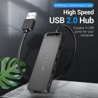 Хаб USB 2.0 -> 4xUSB 2.0, 0.15м, Black Vention (CHMBB)
