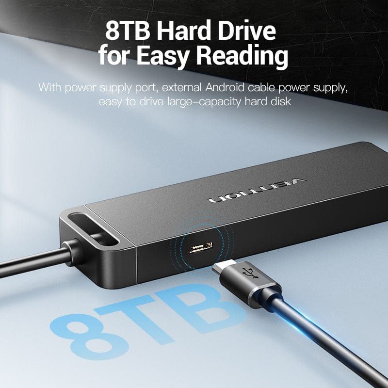 Хаб USB 2.0 -> 4xUSB 2.0, 0.15м, Black Vention (CHMBB)