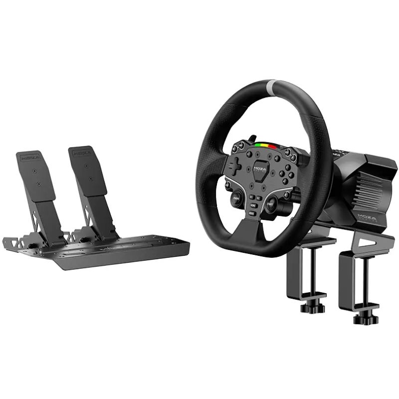 Кермо і педалі MOZA R3 Racing Bundle for PC, 22кн., подв. педалі SR-P Lite, кермо ES Lite (RS074_Moza)