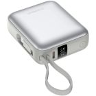УМБ Choetech 10000mAh 35W PD3.0 USB-C In/Out, LED Display, with buid-in type-C cabel сіра (B832-GY)