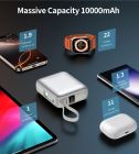УМБ Choetech 10000mAh 35W PD3.0 USB-C In/Out, LED Display, with buid-in type-C cabel сіра (B832-GY)