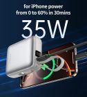 УМБ Choetech 10000mAh 35W PD3.0 USB-C In/Out, LED Display, with buid-in type-C cabel сіра (B832-GY)