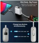 УМБ Choetech 10000mAh 35W PD3.0 USB-C In/Out, LED Display, with buid-in type-C cabel сіра (B832-GY)