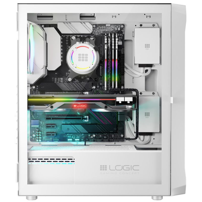Корпус LogicConcept PORTOS MESH+GLASS ARGB fans 4x120mm WHITE без БЖ ATX (AT-PORTOS-20-0000000-0002)