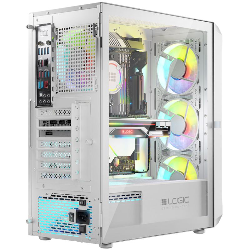 Корпус LogicConcept PORTOS MESH+GLASS ARGB fans 4x120mm WHITE без БЖ ATX (AT-PORTOS-20-0000000-0002)