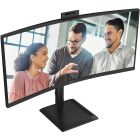 TFT 34" AOC CU34E4CW, WQHD, VA, 120Гц, вигн., 2xHDMI, DP, USB-C, RJ-45, USB-hub,cam,HAS, кол.,чорний (CU34E4CW)