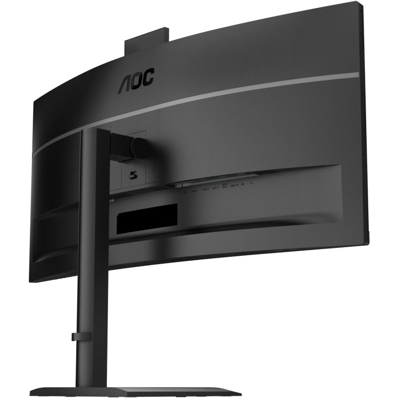 TFT 34" AOC CU34E4CW, WQHD, VA, 120Гц, вигн., 2xHDMI, DP, USB-C, RJ-45, USB-hub,cam,HAS, кол.,чорний (CU34E4CW)