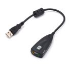 Звукова карта USB AUX jack, 2*TRS (Mic + Ear) Virtual 7.1 Channel, C-Media, кабель 25 см, чорна (B00811)