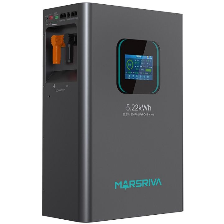 Акумуляторна батарея Marsriva LiFePO4, 25.6V/204Ah, 5.22KWH, настінний (MR-LFP24-200-WMD)