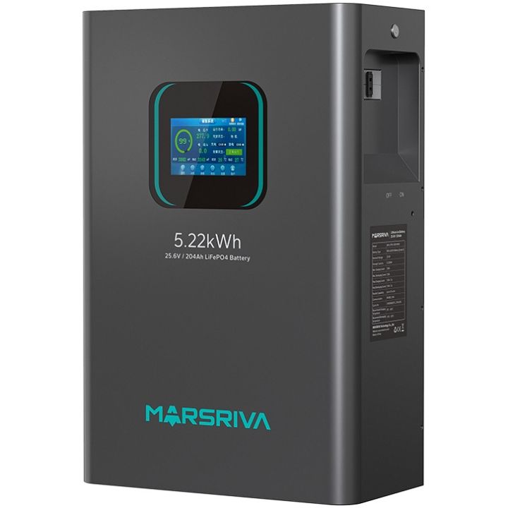 Акумуляторна батарея Marsriva LiFePO4, 25.6V/204Ah, 5.22KWH, настінний (MR-LFP24-200-WMD)