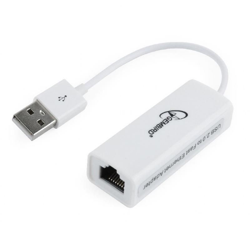 Мережевий адаптер Gembird USB - Fast Ethernet, білий (NIC-U2-02)