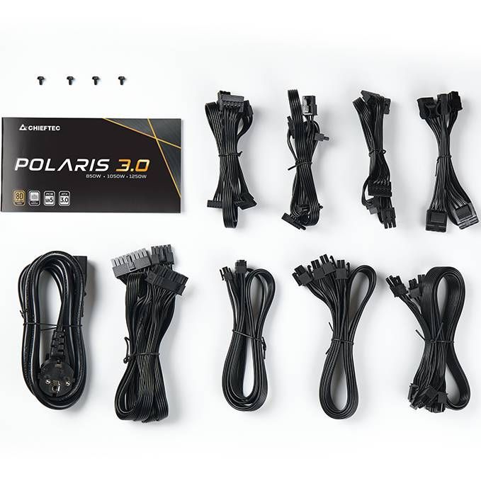 БЖ 1050W Chieftec POLARIS 3.0 PPS-1050FC-A3, 135 mm, 80+ GOLD, Cable management, retail (PPS-1050FC-A3)