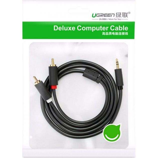 Кабель AUX Audio TRS - RCAx2 M/M 3.0м UGREEN AV102 Сірий (10512)