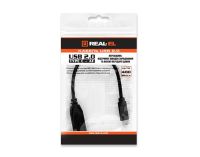 Кабель REAL-EL USB Type-C - USB V 2.0 (M/F), 0.1 м, черний (EL123500017)