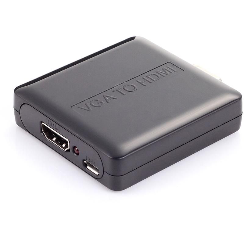 Адаптер PowerPlant HDMI - VGA+R/L, чорний (CA911493)