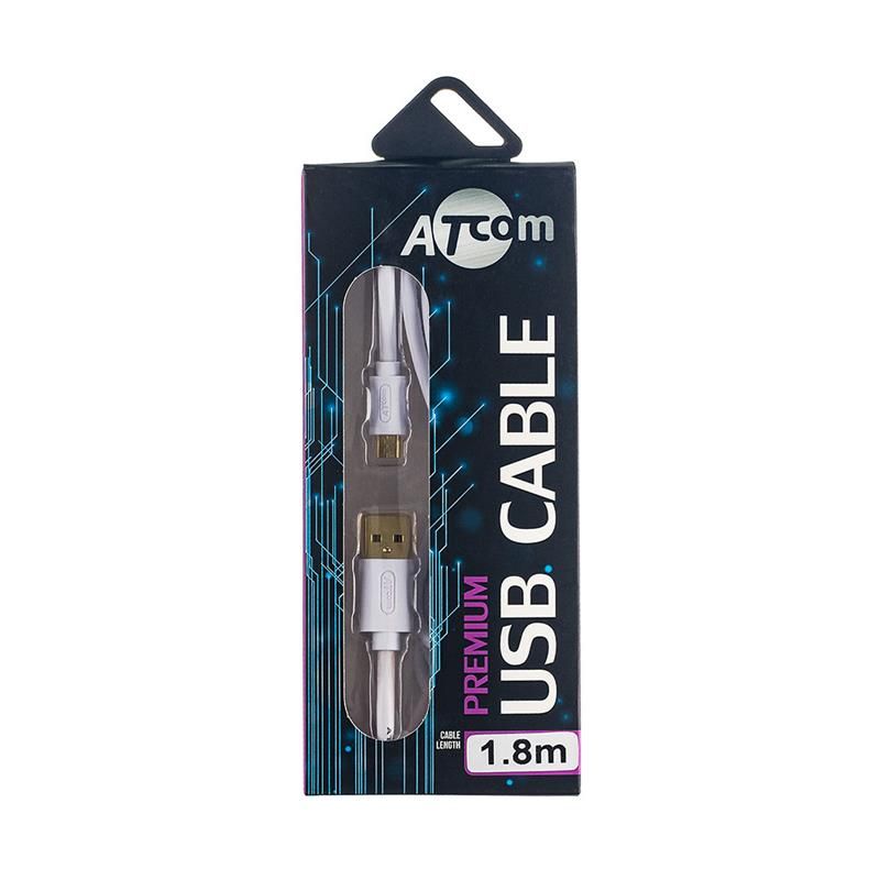 Кабель Atcom USB 2.0 AM/microUSB, 1.8м, білий (16122)