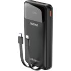 УМБ Dudao 20000mAh K15 Pro 22,5W PD USB-A,USB-C In/Out,with built-in USB-C/Lightning cables Black (6977196682430)