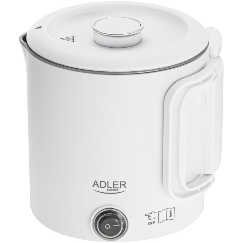 Електрочайник Adler AD 1388w дорожній 650Вт/ 0.8л/ подвійні стінки/ автовимкнення/ білий (AD 1388w)