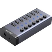 Хаб USB 3.0 -> USB to 7xUSB 3.0 з додатковим живленням Type-C  12V 2A CM481 Ugreen (90307)