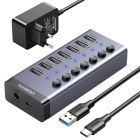 Хаб USB 3.0 -> USB to 7xUSB 3.0 з додатковим живленням Type-C  12V 2A CM481 Ugreen (90307)