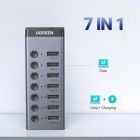 Хаб USB 3.0 -> USB to 7xUSB 3.0 з додатковим живленням Type-C  12V 2A CM481 Ugreen (90307)