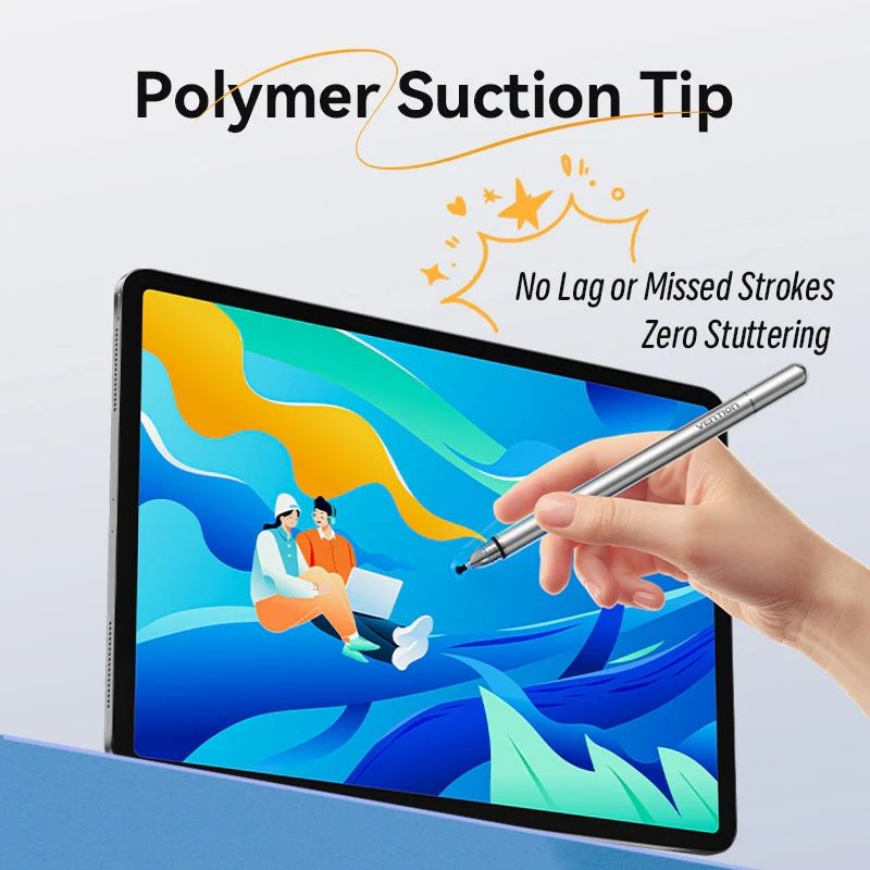 Стилус - ручка для ємнісних екранів 2-в-1 Stylus Pen Gray Aluminum Alloy Type Vention (KQMH0)