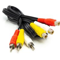 Кабель PowerPlant 3хRCA(M)-3хRCA(F), 1м Black (CA912049)