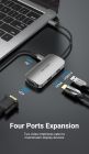Док-станція USB3.1 Type-C --> HDMI 4K30Hz/VGA/USB 3.0/PD 100W Hub 4-in-1 Vention (TOAHB)