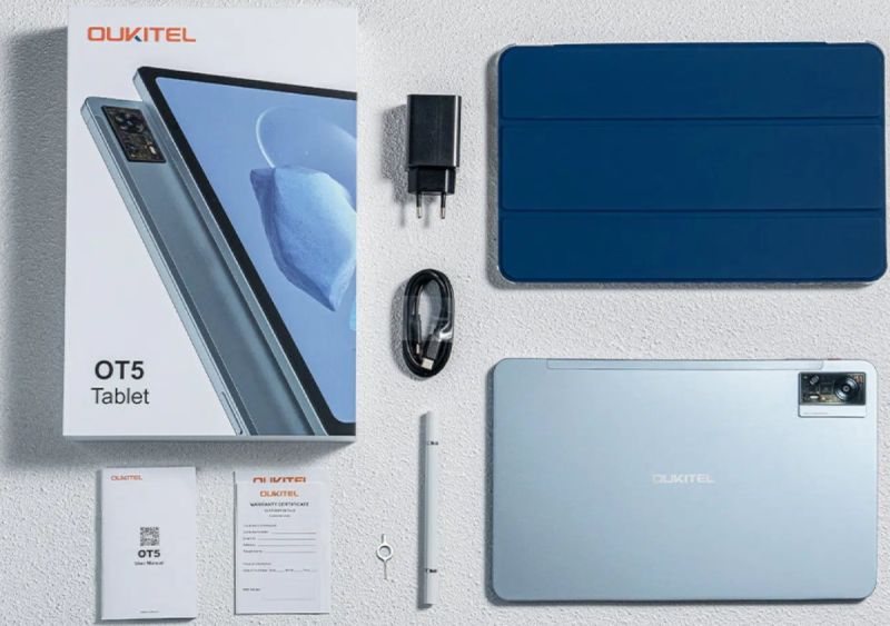 Планшет Oukitel OT5S 12" FHD/6GB/256GB/T606/8250mAh/16+8Мп/DualSIM/LTE/Чохол+Стилус/Metal Grey/Blue (OT5S_BL)