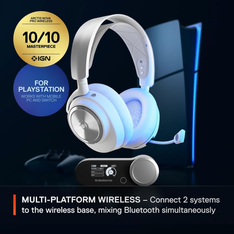 Ігрова гарнітура SteelSeries Arctis Nova Pro Wireless P White PC/PS/SW/MAC/MOB (61526)