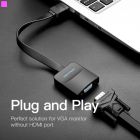 Адаптер Vention Flat HDMI - VGA (M/F), зі звуком і живленням, 0.15 м, чорний (42161)