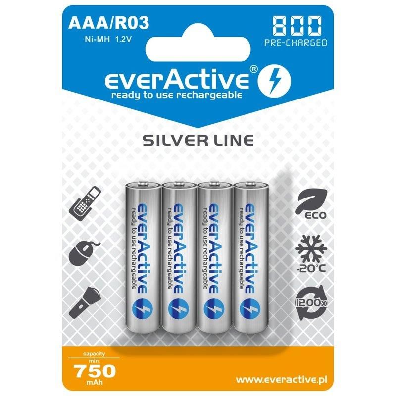 Акумулятор everActive AAA/HR03 Ni-MH 800mAh BL 4шт (EVHRL03-800)